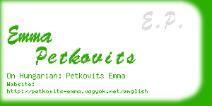 emma petkovits business card